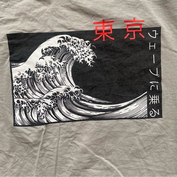 The Great Wave off Kanagawa T Shirt by Bowery Supply Co Japanese Hokusai Size M - Picture 5 of 5